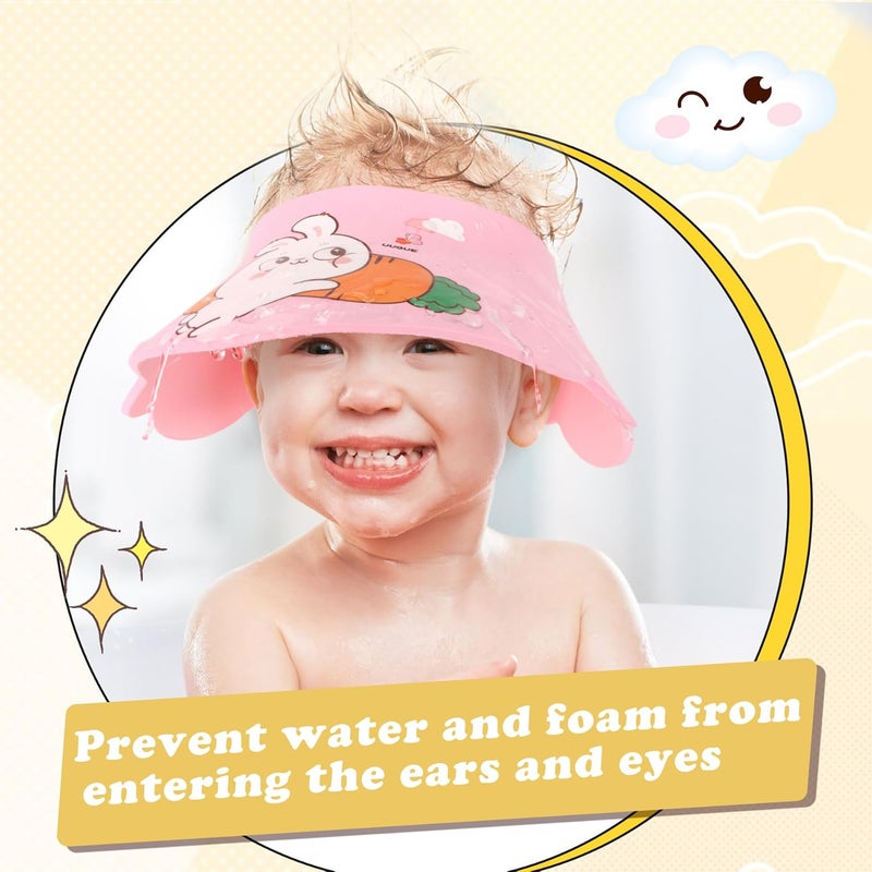 LADES Baby Shower Caps Shield - Adjustable Kids Bath Visor Hat Shampoo Washing Hair Protection Soft Cartoon for Toddler - Image 3